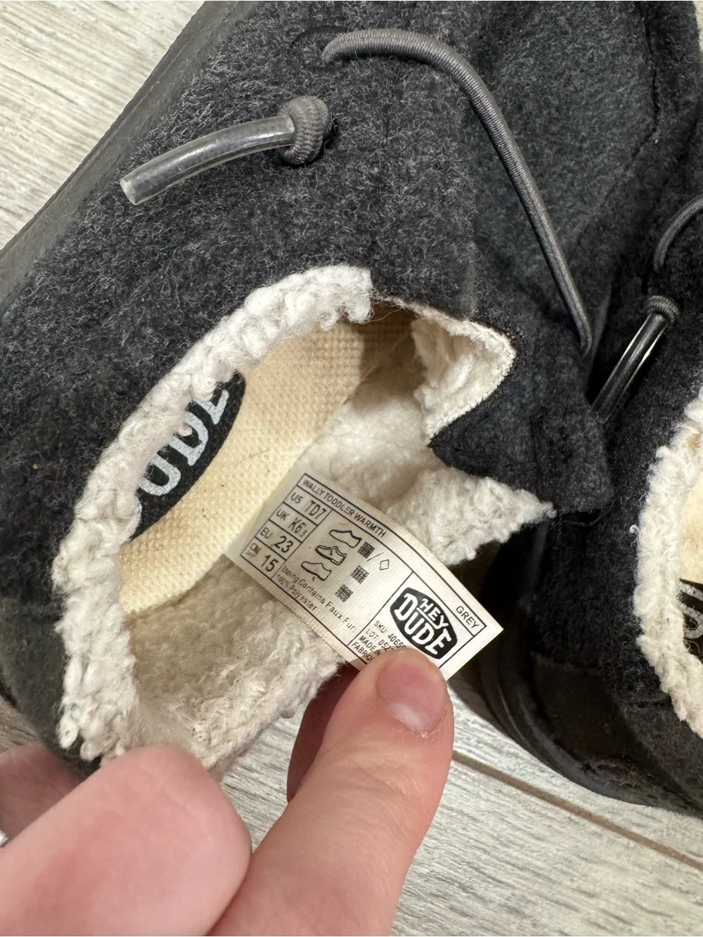 Hey Dude Kids Black Slip-On Cozy Lined Slippers